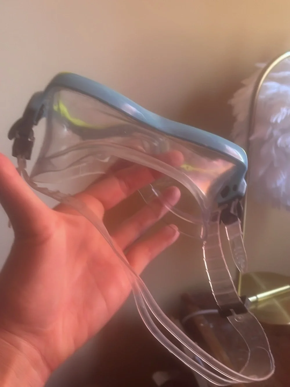 Blue and Neon Green Swim Mask